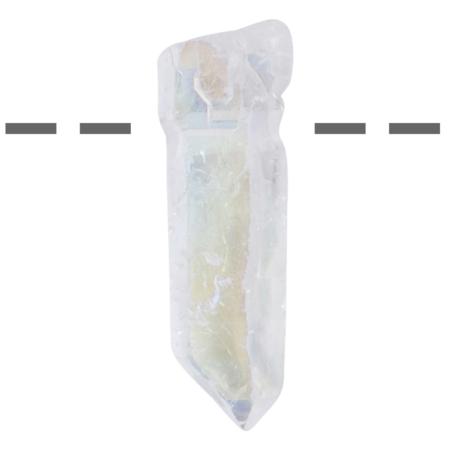 Pendentif cristal quartz angel aura brute Brésil A (pierre trouée) + cordon