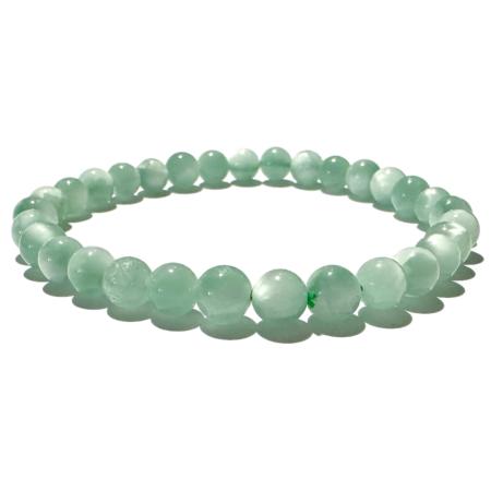 Bracelet pierre de lune verte (garniérite) Inde AA (boules 5-6mm)
