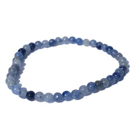 Bracelet quartz bleu ou aventurine bleue Brésil A (boules 3-4mm)