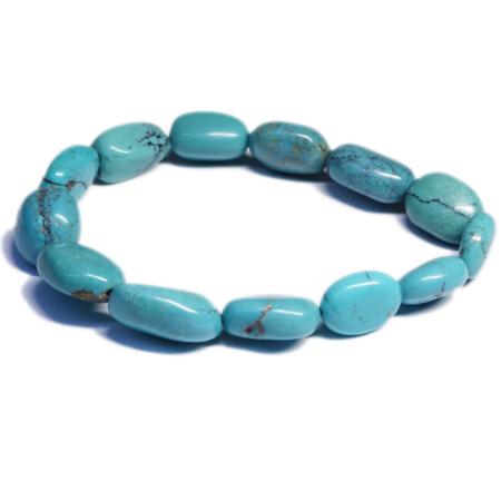 Bracelet turquoise (pierres roulées)