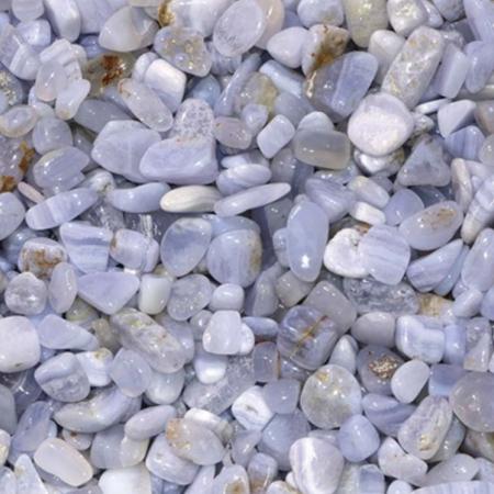 Lot calcédoine bleue Namibie (mini-pierre roulée) - 100g
