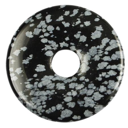 Donut ou PI Chinois obsidienne neige (2cm)