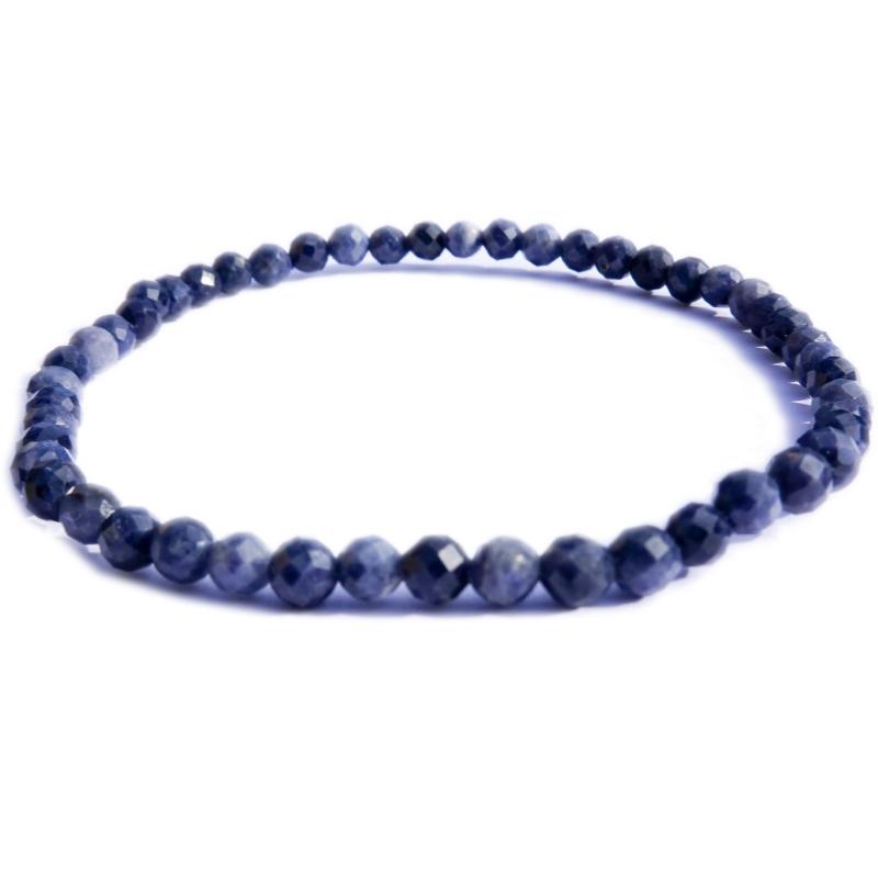 Bracelet saphir bleu (perles facettées 3-4mm)