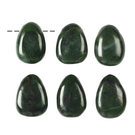 Pendentif jade vert du Canada (pierre trouée) + cordon en cuir