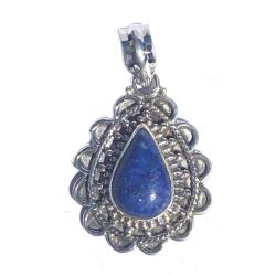 Pendentif lapis lazuli Afghanistan AAA argent 925