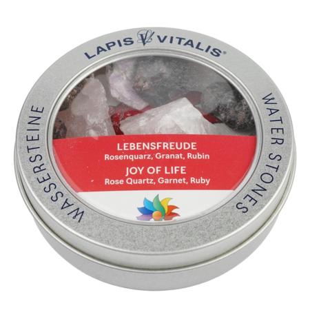 Pierres purification d'eau "Joie de vivre" (quartz rose, rubis, grenat)