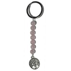 Porte clefs arbre de vie quartz rose