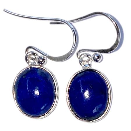 Boucles d'oreilles lapis lazuli ovale argent 925