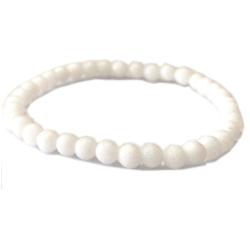 Bracelet taille enfants agate blanche A (boules 3-4mm)