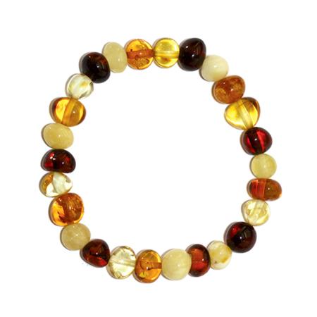 Bracelet taille enfants ambre multicolore (perles 4-5mm)