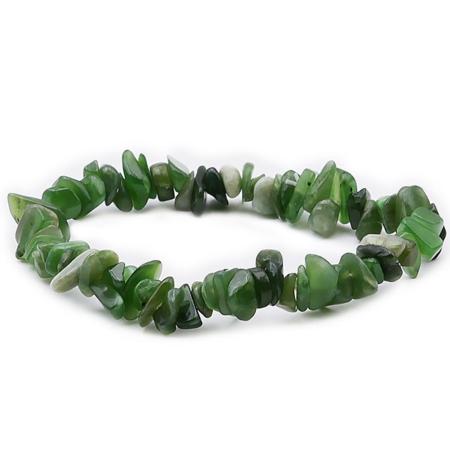 Bracelet jade vert du Canada AA (perles baroques)