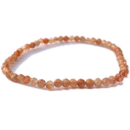 Bracelet pierre de soleil Inde A (perles facettées 3-4mm)
