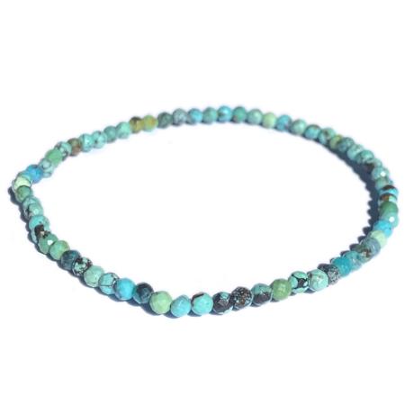 Bracelet turquoise Arizona A+ (perles facettées 3mm)