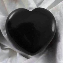 Coeur onyx noire Brsil A 40mm