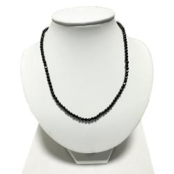 Collier spinelle noire Thalande AA (perles facettes 3-4mm) - 45cm