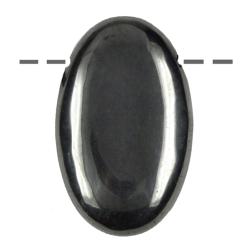Pendentif Hmatite ovale Chine A (pierre troue) + cordon