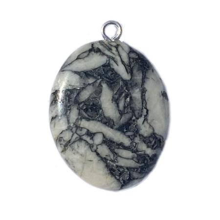 Pendentif pinolite (pierre plate)