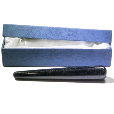Baton de massage tourmaline noire + boite de rangement