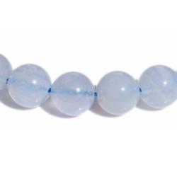 Bracelet calcédoine bleue Namibie AAA (boules 10mm)