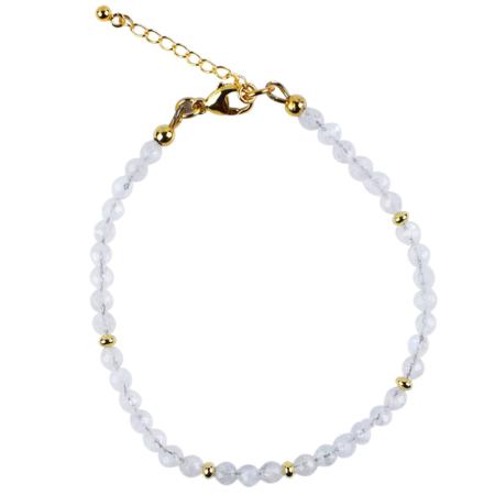 Bracelet labradorite blanche argent 925 (perles facettées 4mm)