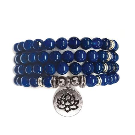 Bracelet/collier agate teintée bleue (perles d'éternité)