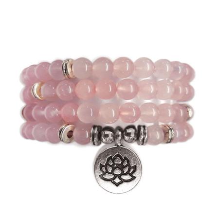 Bracelet/collier quartz rose boules 6mm (perles d'éternité)