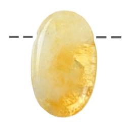 Pendentif citrine chauffe ovale Brsil A (pierre troue) + cordon 