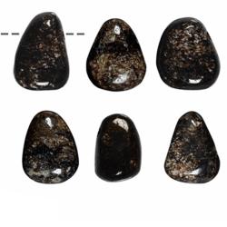 Pendentif tourmaline marron Dravite (pierre trouée) + cordon en cuir