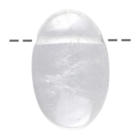 Pendentif cristal de roche ovale (pierre trouée) + cordon en cuir