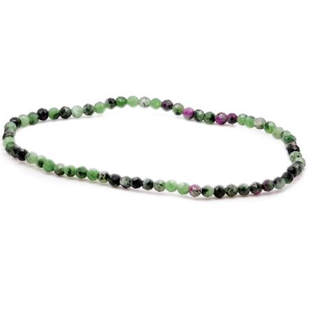 Bracelet rubis sur zoisite Tanzanie A (perles facettées 3mm)