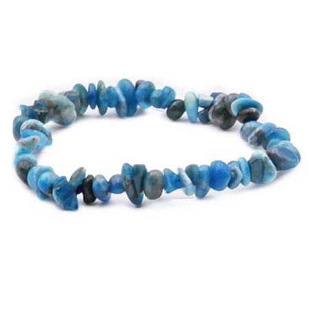 Bracelet apatite bleue Madagascar A+  (pierres baroques)