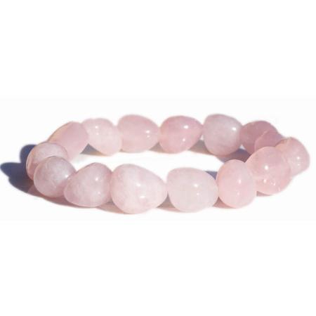 Bracelet quartz rose (pierres roulées) 10-12mm