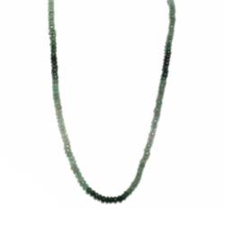 Collier émeraude biccolore (perles facettées) - 46cm