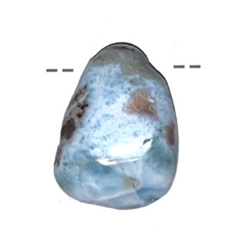 Pendentif larimar B (pierre trouée) + Cordon en cuir