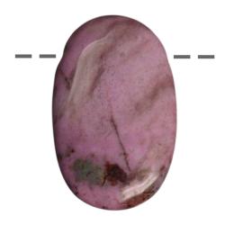 Pendentif rhodonite ovale Australie A (pierre troue) + cordon 