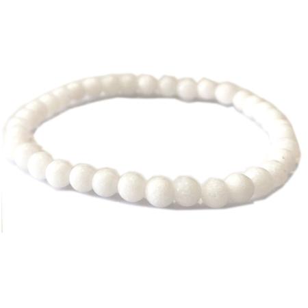 Bracelet enfants agate blanche A (boules 3-4mm)