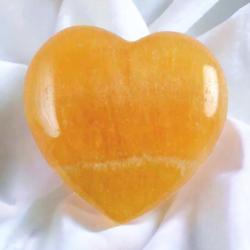 Coeur Calcite orange Mexique A 40mm