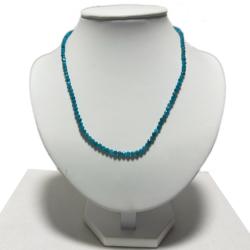 Collier apatite bleue Brsil AA (perles facettes 3-4mm) - 45cm