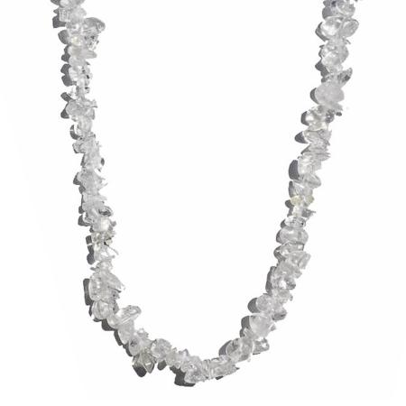 Collier cristal de roche (pierres baroques) - 45cm