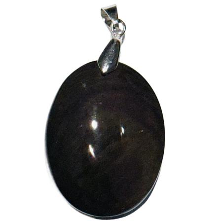 Pendentif obsidienne mentogotchol Mexique AA+ acier inoxydable