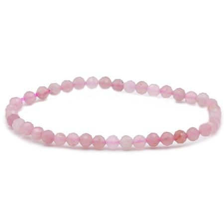 Bracelet quartz rose (perles facettées 3-4mm)