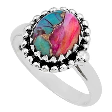 Bague turquoise Spiny Oyster Arizona (Kingman) AAA argent 925 - Taille 56