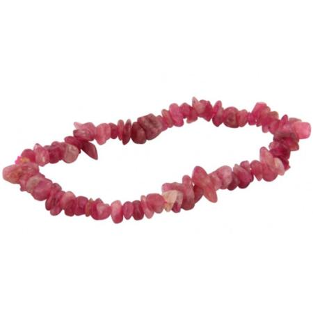 Bracelet tourmaline rose ou rubélite (pierres baroques)