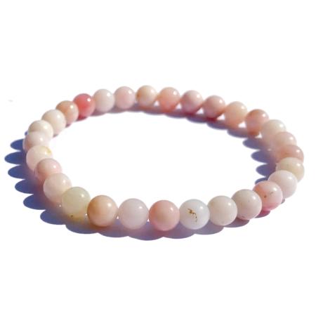 Bracelet opale rose A+ (boules 5-6mm)
