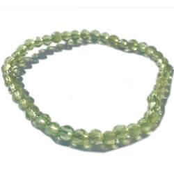 Bracelet péridot Inde A+ perles facettées 3-4mm