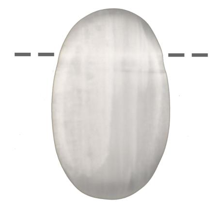 Pendentif sélénite ovale Maroc A (pierre trouée) + cordon en cuir