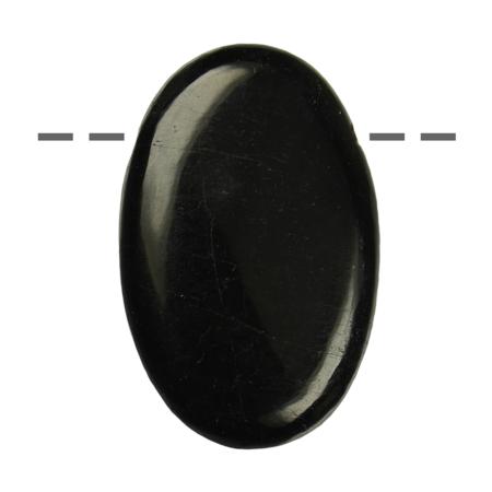 Pendentif tourmaline noire ovale (pierre trouée) + cordon en cuir