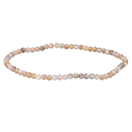 Bracelet pierre de lune multicolore Inde AA (perles facettées 2-3mm)