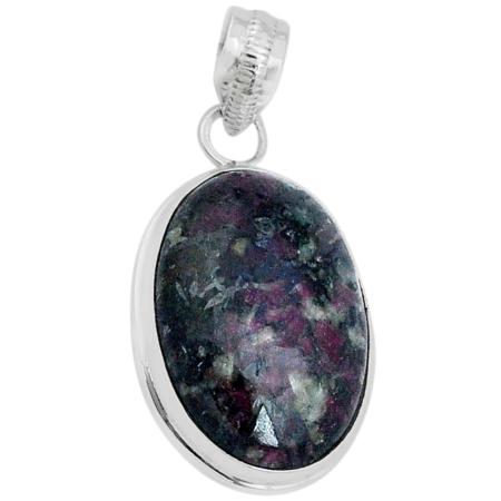 Pendentif eudialyte rose Russie AAA argent 925