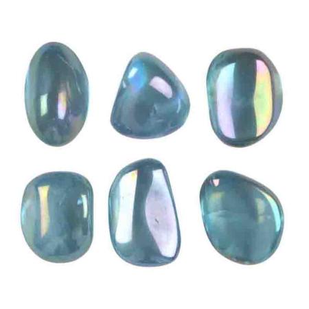 Cristal aqua aura (pierre roulée) - Entre 8 et 12g